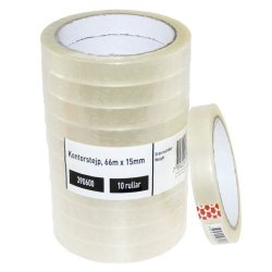 Kontortape 66m x15mm PP - 390600
