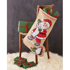 Julstrumpa - Broderikit med Jultomte & pingvin - 41-4216
