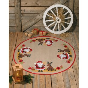 Juletrstppe - Julemand & Elg  120 cm - 45-0210