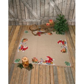 Juletrstppe - Julemand med dyr 170x170 cm - 45-0211