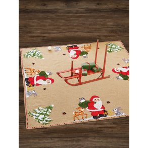 Juletrstppe - Julemand & ugle 172x172cm - 45-2211