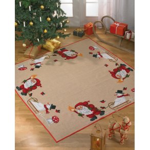 Juletr�st�ppe - Nisse/Snemand 175 x 175 cm - 45-2219