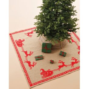 Julgransmatta - R�d Sl�de Broderikit 158 x 158 cm - 45-6231