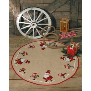 Juletrstppe - Skjtelb Med Julemand & Nisse - 45-9238