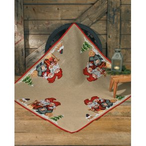 Juletrstppe - Nissemor og nissefar 123 x 123 cm - 45-9239