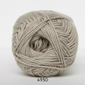 Cotton nr. 8/4 - Bomuldsgarn til hkling - fv 4950 Mrk Beige