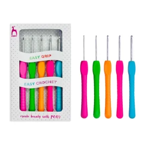 Pony Easy virkn�lset Polka Dot Alu (5 st) 56831