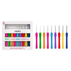 Pony Easy virkn�lset Polka Dot Alu (9 st) 56835