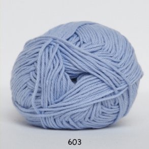 Cotton nr. 8/4 - Bomuldsgarn til hkling - fv 603 Lyse Bl