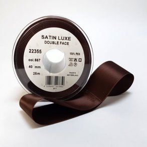 Satinband/ Silkesband - Brun satinband - nr 667.