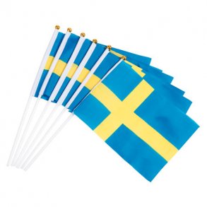 Svensk hnd flag nylon 6 stk