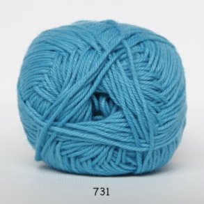 Cotton nr. 8/4 - Bomuldsgarn til hkling -  fv 731 Turkis