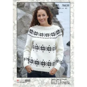 Sweater med norsk m�nster i Lima fra Hjertegarn � strikkekit
