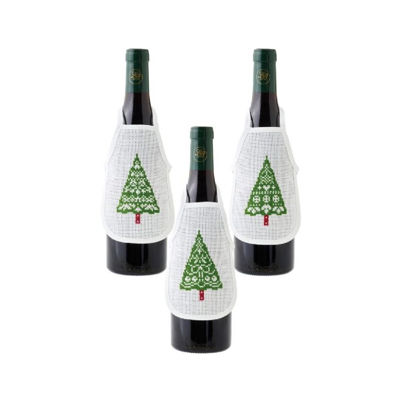  Permin broderikit - Flaskeforklde med juletrer 78-2239