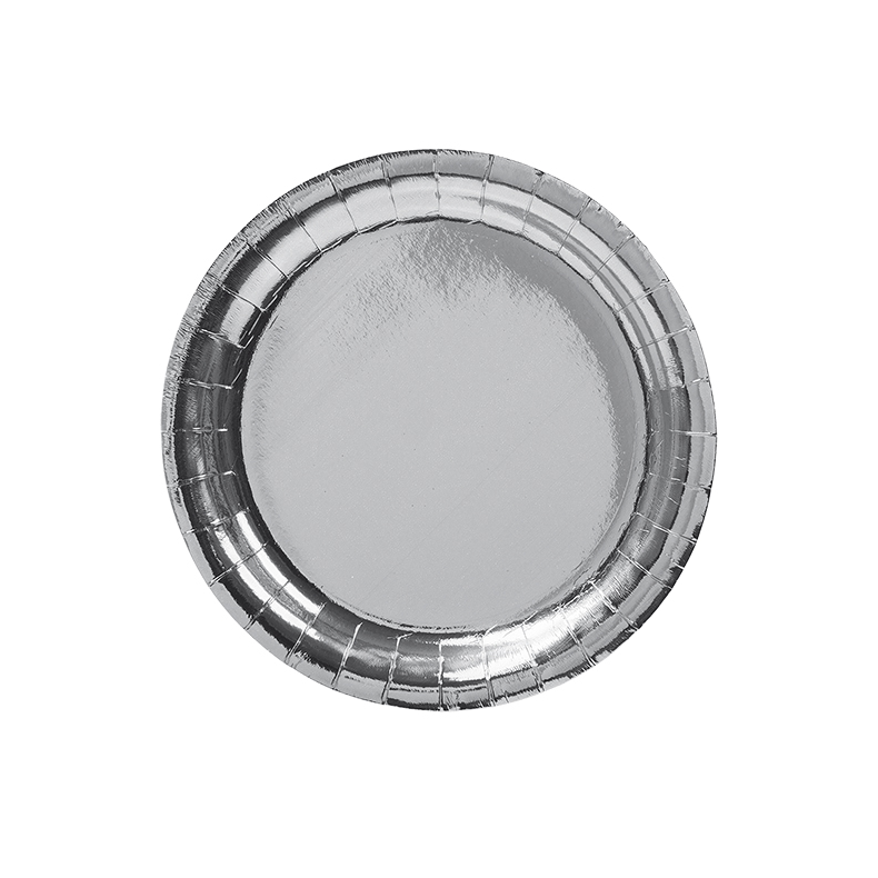 Party Paper Plate Silver 23 cm 8 st - 79059