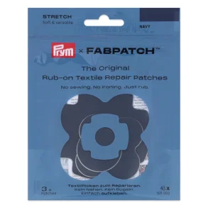 &ldquo;Prym FabPatch Stretch navy reparationslapp f�r stretchtyg&rdquo; &ldquo;Navy sj�lvh�ftande reparationslapp fr�n Prym f�r textilier&rdquo;