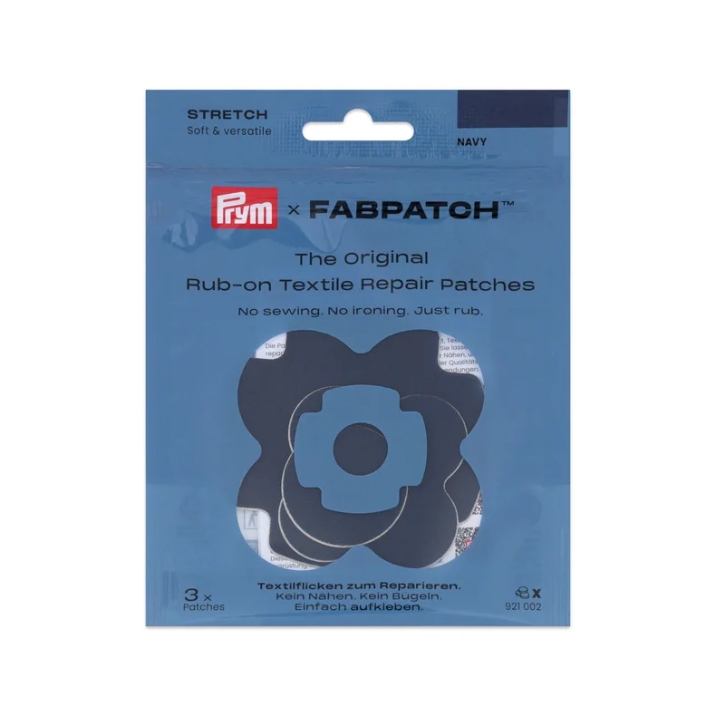 &ldquo;Prym FabPatch Stretch navy reparationslap til stretchstof&rdquo; &ldquo;Navy selvkl�bende reparationslap fra Prym til tekstil&rdquo;