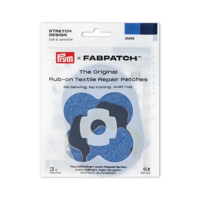 &ldquo;Prym FabPatch Jeans reparationslapp f�r denim och jeans&rdquo; &ldquo;Sj�lvh�ftande jeanslapp fr�n Prym f�r jeansbyxor&rdquo;