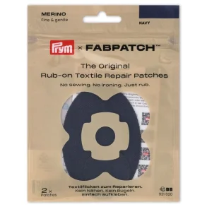 &ldquo;Prym FabPatch Merino reparationslapp navy f�r ullkl�der&rdquo; &ldquo;Sj�lvh�ftande reparationslapp f�r merinoull och stickat fr�n Prym&rdquo;