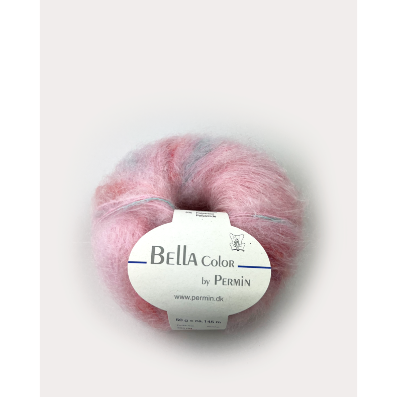 Bella Permin garn - Mohairgarn med ullgarn &amp; polyamid - fv 883184 Color Blek rosa