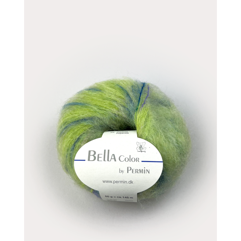 Bella Permin garn - Mohairgarn med ullgarn &amp; polyamid - fv 883186 Color Lime