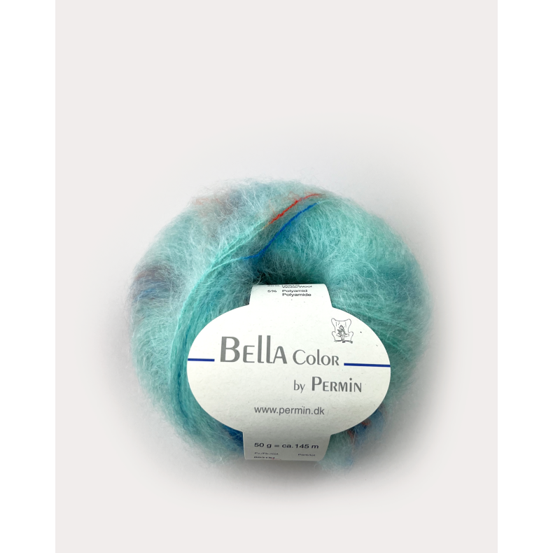 Bella Permin garn - Mohairgarn med uldgarn &amp; polyamid - fv 883187 Color Mint