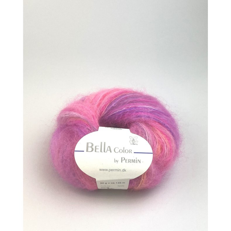 Bella Permin garn - Mohairgarn med ullgarn &amp; polyamid - fv 883188 Color Neon Pink