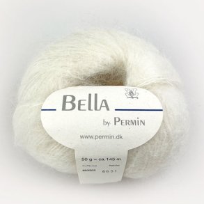 Bella Permin garn - Mohairgarn med ullgarn & polyamid - fv 883202 Rvit