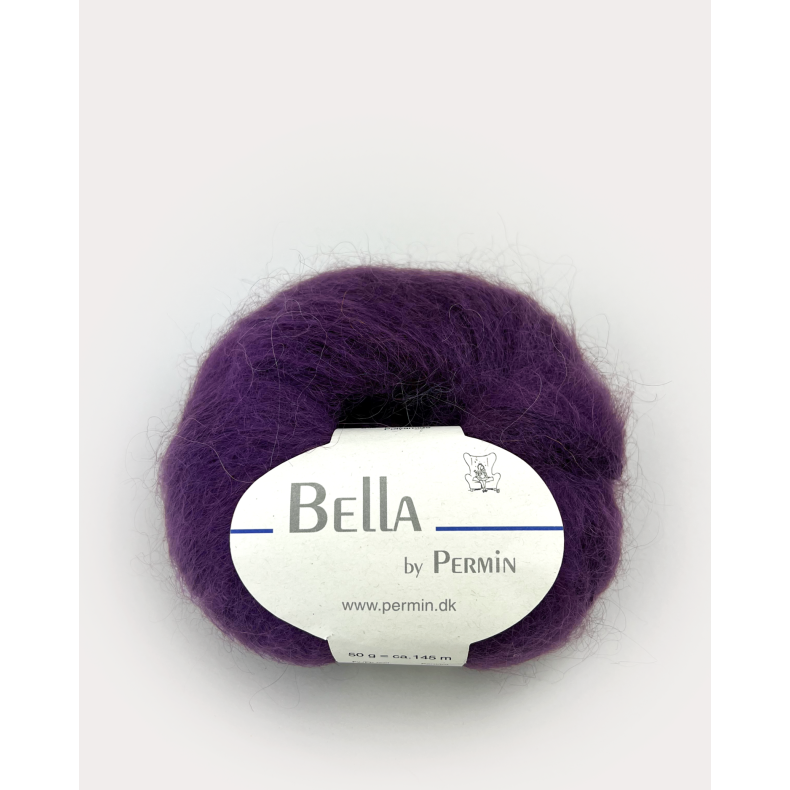 Bella Permin garn - Mohairgarn med ullgarn &amp; polyamid - fv 883286 Aubergine