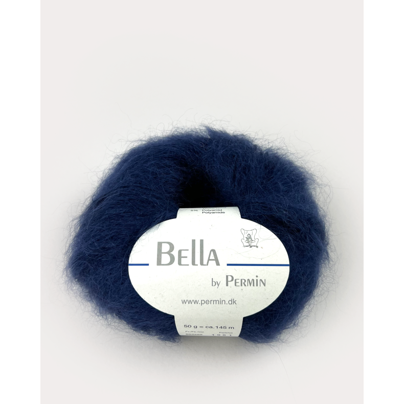 Bella Permin garn - Mohairgarn med ullgarn &amp; polyamid - fv 883289 Navyblue