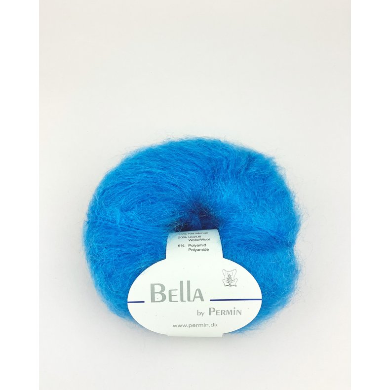 Bella Permin garn - Mohairgarn med uldgarn &amp; polyamid - fv 883293 Electric blue