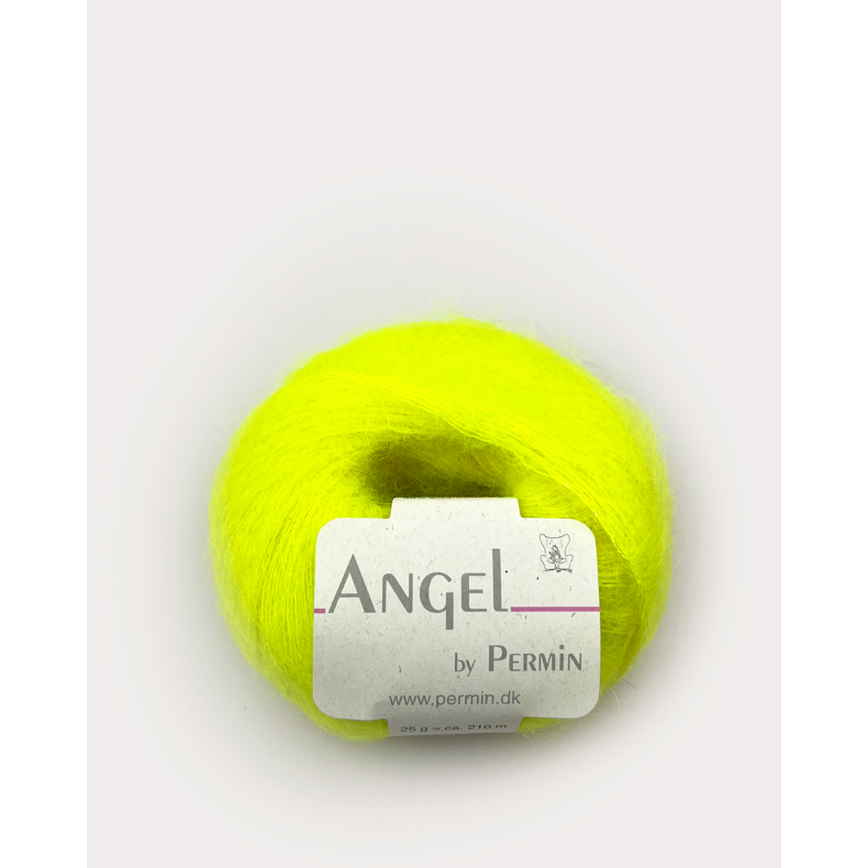 ChatGPT sagde:  Angel Permin  Mohair- och silkegarn  884137 Neongul