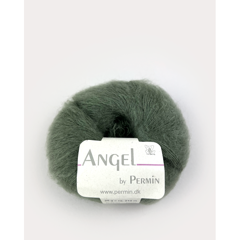 Angel Permin  Mohair- och silkegarn  884192 Armygrn