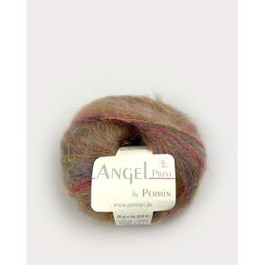 Angel Permin  Mohair- och silkegarn  884762 print Guld/grn/rosa