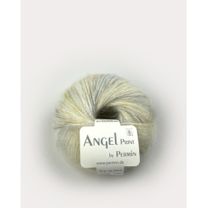 Angel Permin  Mohair- och silkegarn  884766 print Rvit