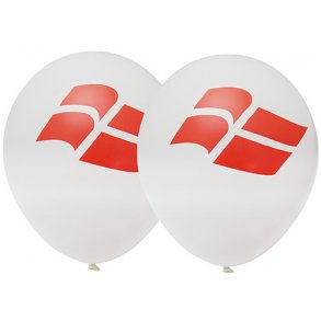 Ballonger med Dannebrogs Vittryckt Flagga 8901501 6 st