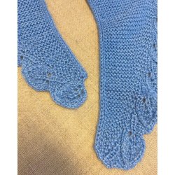 Strikkekit Med Sjal/Trklde - Retstrikket med bladkant M/Leonora Garn 890432