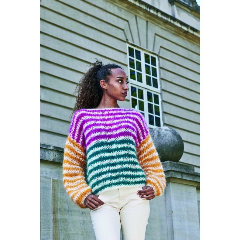 Bella strikkeopskrift - Stribet sweater opskrift fra
