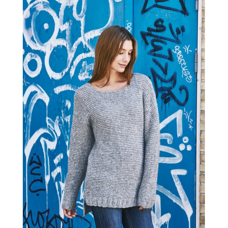 Strikkekit - Letstrikket storsweater i retstrikning - 896227