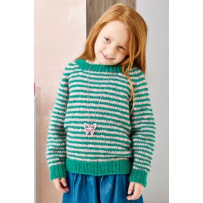 Stickpaket / Stickmnster - Raglan sweater med rnder fr barn - 896280 