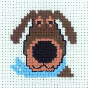 Broderi - Rknar broderi fr barn - 14-9339 med Hund