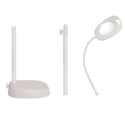 LED Gulvlampe Med Lup - 3 IN 1 Hvid - 9343