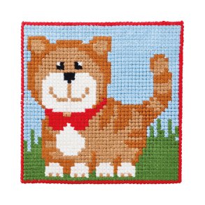 Permin Broderi - Ptegnet broderikit til brn med Kat - 9380