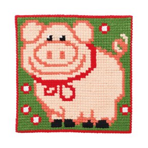 Permin Broderi - Ptegnet broderikit til brn med Gris - 9383