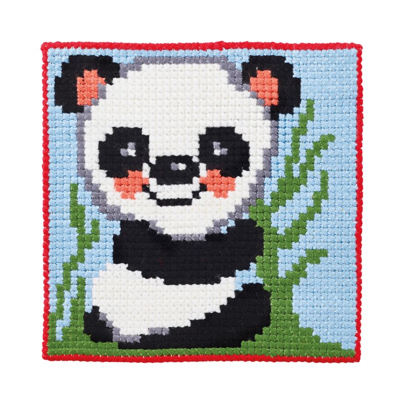 Permin Broderi - Pritad broderipaket fr barn med Panda - 9384