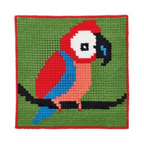 Permin Broderi - Ptegnet broderikit til brn med Papegje - 9385