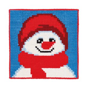 Permin Broderi - Ptegnet broderikit til brn med Snemand - 9390