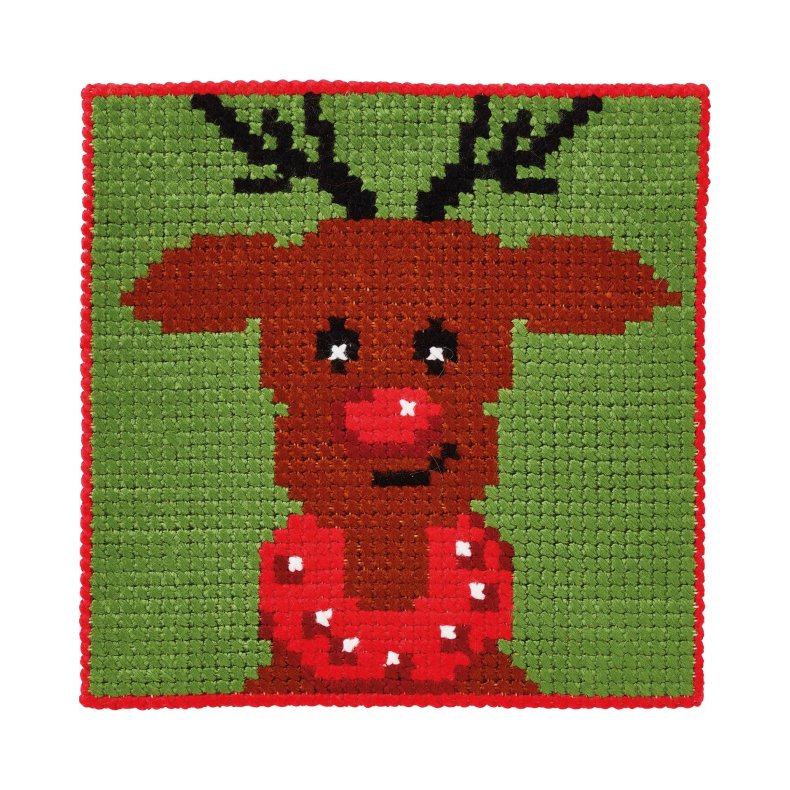 Permin Broderi - Pritad broderipaket fr barn med Ren - 9391