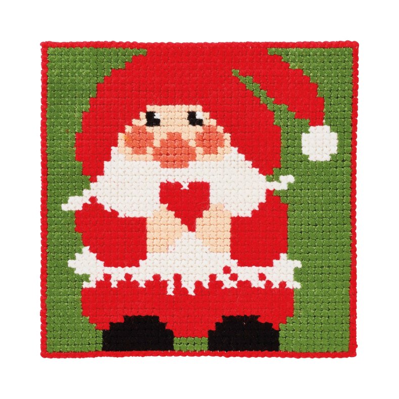 Permin Broderi - Pritad broderipaket fr barn med Tomte - 9393