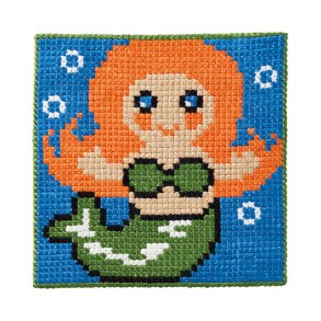 Permin Broderi - Ptegnet broderikit til brn med Havfrue - 9412